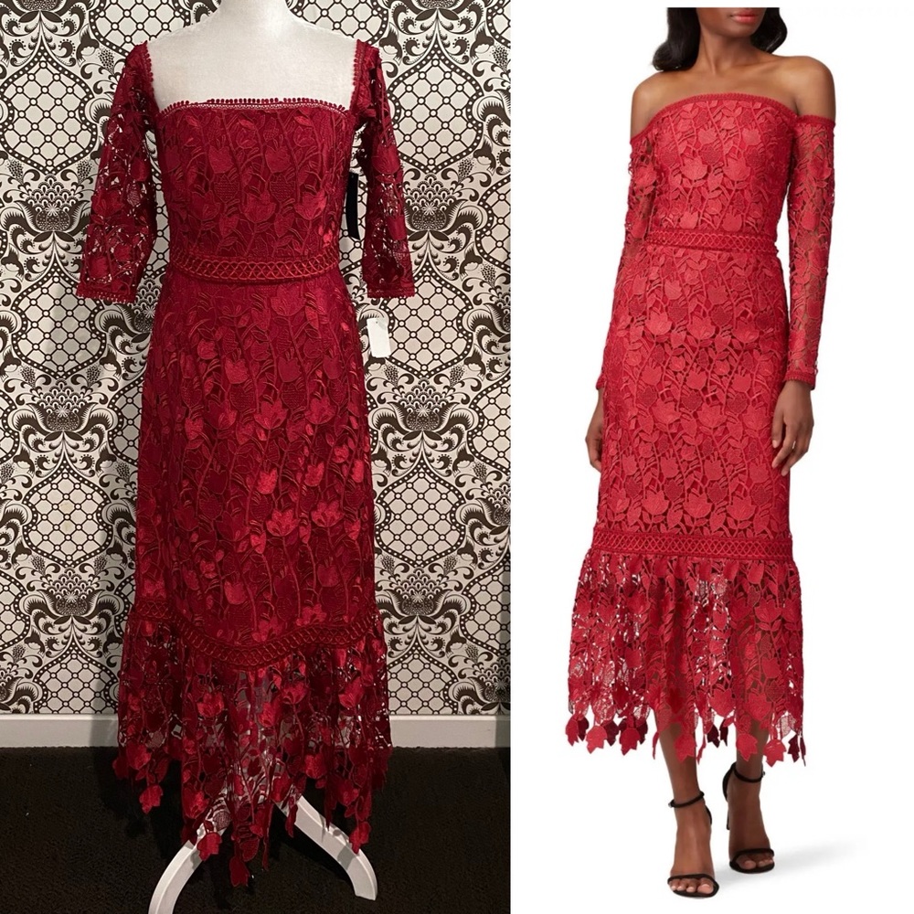 🆕 SHOSHANNA ✨ lace eyelet midnight dress